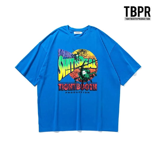 【TIGHTBOOTH】AH_TB64 S/S T-SHIRT blue タイトブース Tシャツ スケートボード スケボー SKATEBOARD