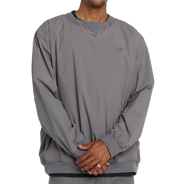 【NEW BALANCE NUMERIC】NB NUMERIC WOVEN CREW MT53702 カラー： castlerock (CAS)　ニューバランス ヌメリック ラグビーシャツ スケートボード スケボー SKATEBOARD