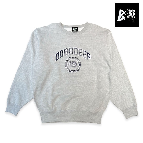 【DOBB DEEP】COLLEGE SWEAT gray ドブディープ トレーナー クルーネック スケートボード スケボー SKATEBOARD DECK