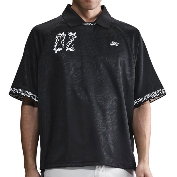【NIKE SB】JACQUARD SKATEBOARD JERSEY カラー:black/black/white HJ2966-010 ナイキ エスビー 半袖 スケートボード スケボー SKATEBOARD