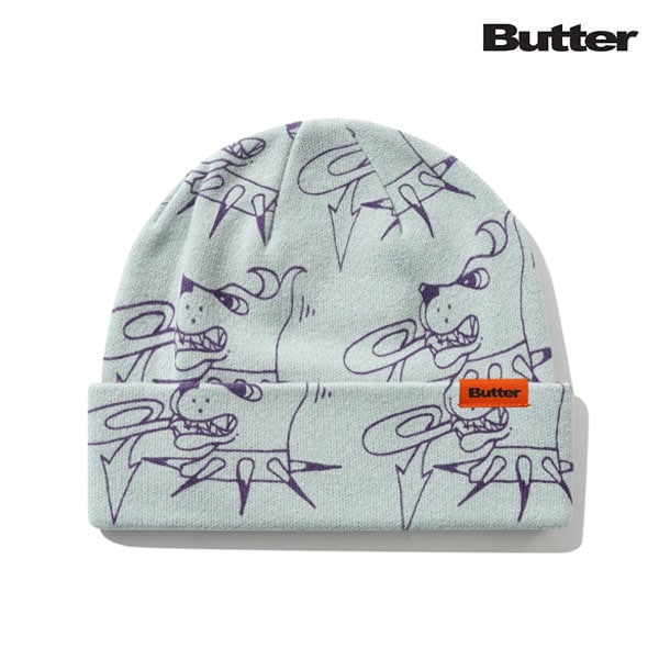 【BUTTER GOODS】CANINE BEANIE grey バターグッズビーニー ニット帽 スケートボード スケボー SKATEBOARD