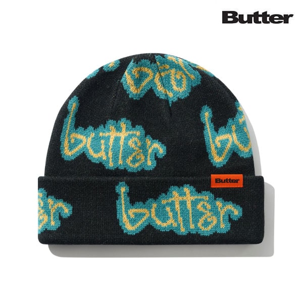 【BUTTER GOODS】CONNECTION BEANIE black バターグッズビーニー ニット帽 スケートボード スケボー SKATEBOARD