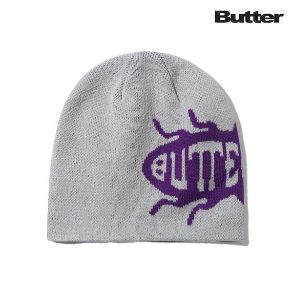 【BUTTER GOODS】ROACH SKULLY BEANIE grey バターグッズビーニー ニット帽 スケートボード スケボー SKATEBOARD