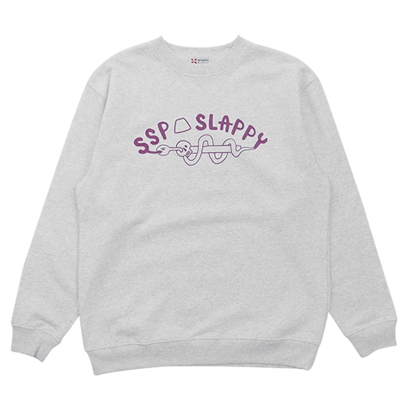 【SSP SLAPPY】蛇カーブスウェット ash エスエスピー スラッピー スウェット スケートボード スケボー SKATEBOARD
