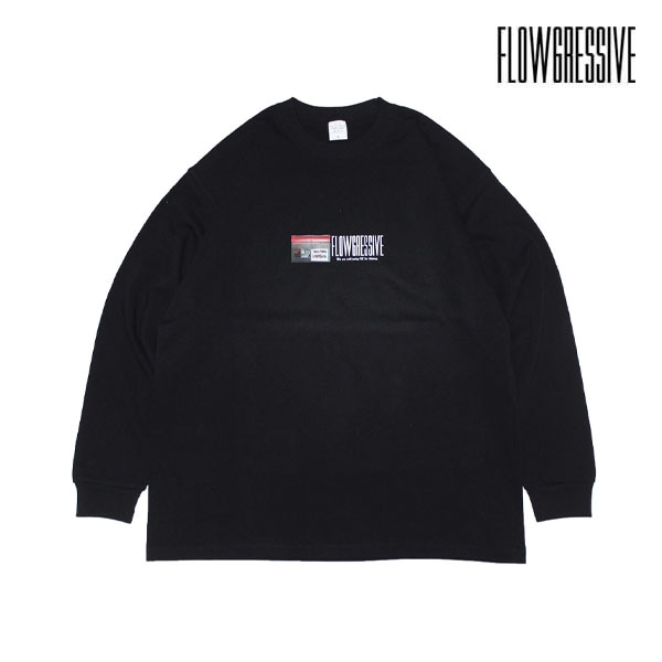 【FLOWGRESSIVE】DV TAPE L/S TEE black フローグレッシブ ロンティー 長袖 スケボー SKATEBOARD