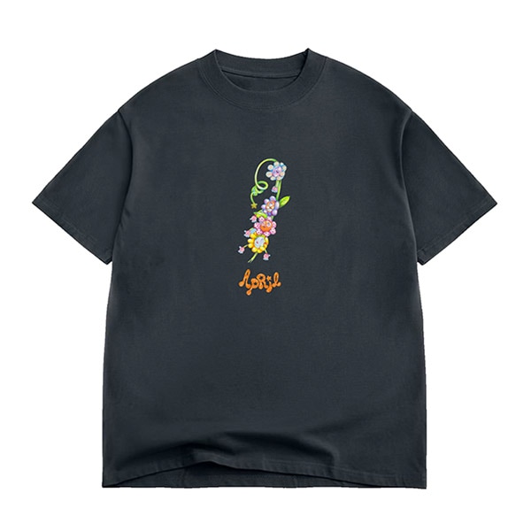 【APRIL】FLOWER TEE by Ema Gaspar カラー:vintage black エイプリル エマ・ギャスパー Tシャツ 半袖 スケートボード スケボー SKATEBOARD DECK