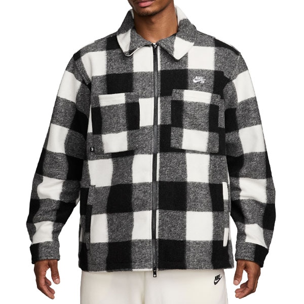 【NIKE SB】ESSENTIAL SKATE SHIRTS JACKET カラー：white/black/white HV1422-100　ナイキ エスビー ジャケット スケートボード スケボー SKATEBOARD