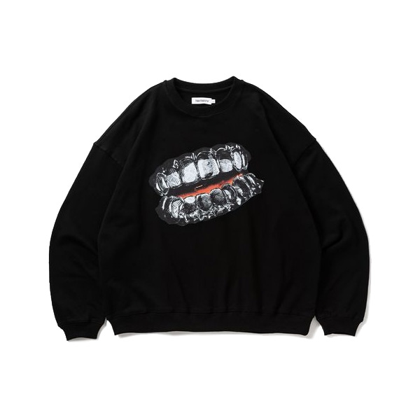 【TIGHTBOOTH】GRILLS CREW SWEAT black　タイトブース トレーナー クルーネック スケートボード スケボー SKATEBOARD