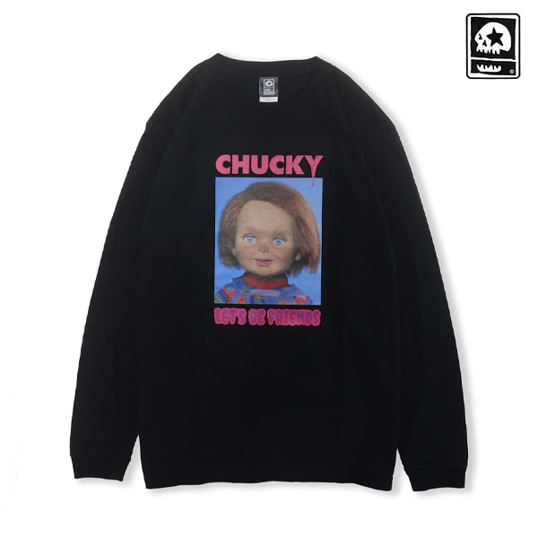 【MAGICAL MOSH MISFITS】CHUCKY x MxMxM “LET'S BE FRIENDS” LONG TEE black マジカルモッシュミスフィッツ ロンティー 長袖 SKATEBOARD