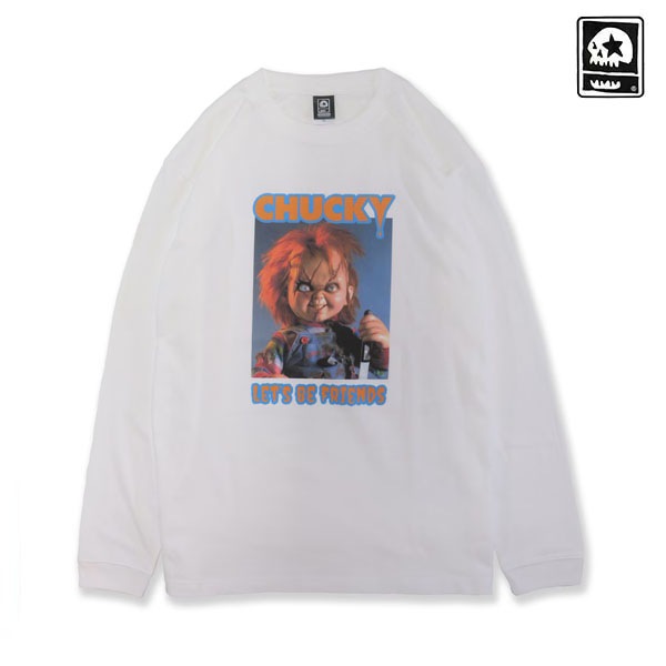 【MAGICAL MOSH MISFITS】CHUCKY x MxMxM “LET'S BE FRIENDS” LONG TEE white マジカルモッシュミスフィッツ ロンティー 長袖 SKATEBOARD