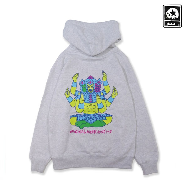 【MAGICAL MOSH MISFITS】キン肉マン x MxMxM “マジカル モッシュ アシュラマン” HOODIE gray マジカルモッシュミスフィッツ フーディー パーカー SKATEBOARD