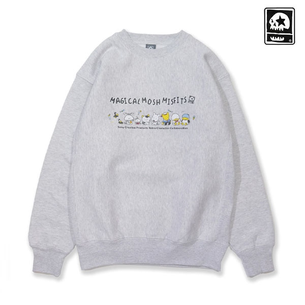 【MAGICAL MOSH MISFITS】タマ&フレンズ x MxMxM SWEAT gray マジカルモッシュミスフィッツ クルーネック トレーナー SKATEBOARD