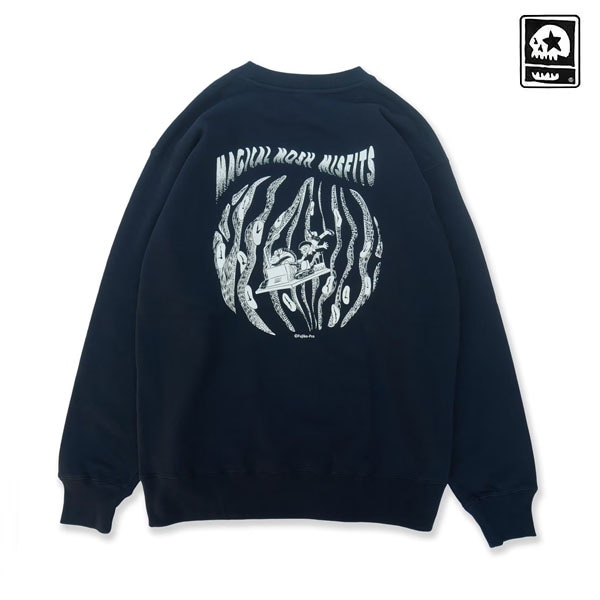 【MAGICAL MOSH MISFITS】I’m Doraemon ☆ MxMxM “MAGICAL MOSH TIME MACHINE” SWEAT navy マジカルモッシュミスフィッツ クルーネック トレーナー SKATEBOARD