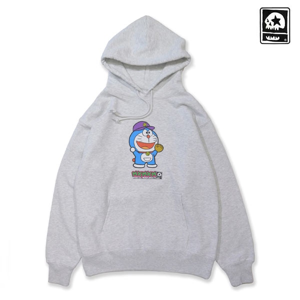 【MAGICAL MOSH MISFITS】I’m Doraemon ☆ MxMxM “ドラえもんとジャイアンと野球” HOODIE gray マジカルモッシュミスフィッツ フーディー パーカー SKATEBOARD