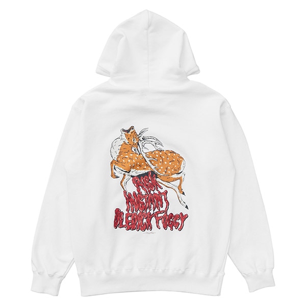 【OLEDICKFOGGY×RISK×INSTANT】MOOSE HOODIE white インスタント パーカー スケートボード スケボー SKATEBOARD