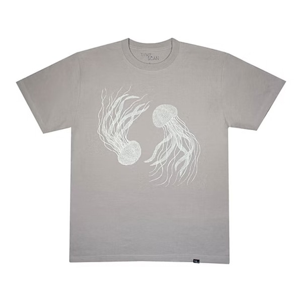TIME SCAN】KURAGE T SHIRT silver grey タイムスキャン Tシャツ