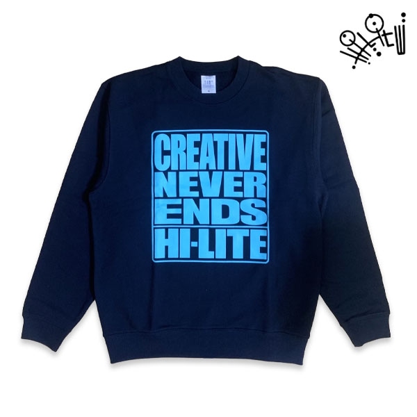 【hi-lite】CREATIVE NEVER ENDS SWEAT navy ハイライト トレーナー クルーネック スケートボード スケボー SKATEBOARD