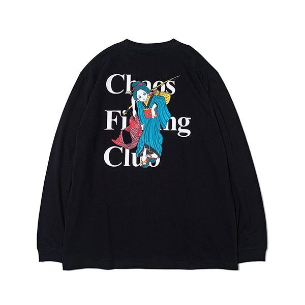 【Chaos Fishing Club】THE ORIGINAL FISHING GIRL L/S black カオスフィッシングクラブ 長袖 スケートボード スケボー SKATEBOARD