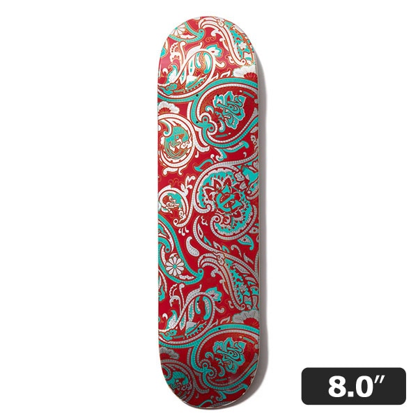 【Evisen】PAISLEY RED TURQUOISE 8.0インチ エビセン スケートボード スケボー デッキ SKATEBOARD DECK