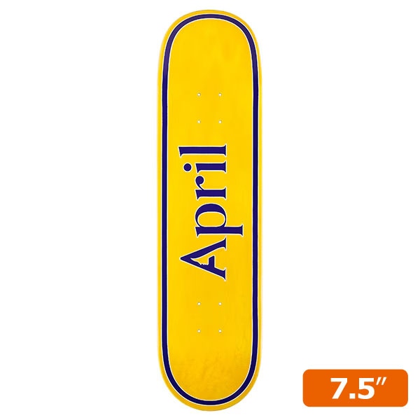 【APRIL】MINI OG LOGO YELLOW PURPLE 7.5インチ　エイプリル  デッキ スケートボード スケボー SKATEBOARD DECK
