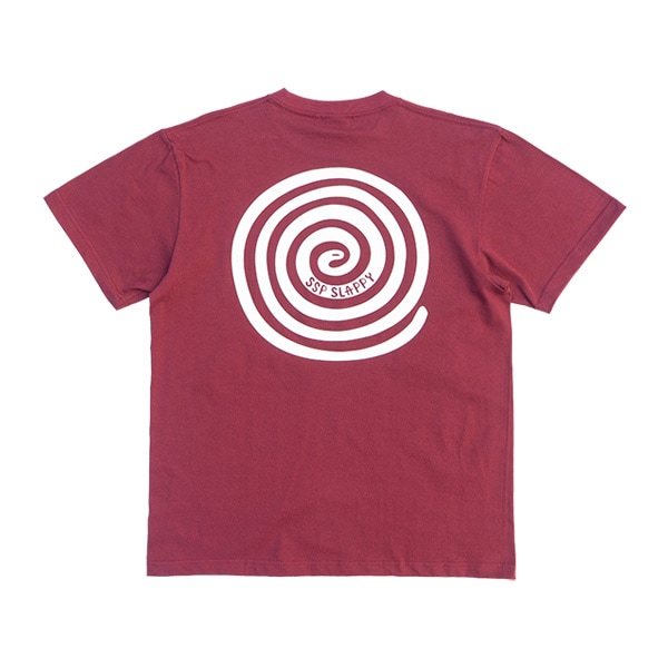 【SSP SLAPPY】夏のうず巻きTEE burgundy エスエスピー スラッピー Tシャツ スケートボード スケボー SKATEBOARD