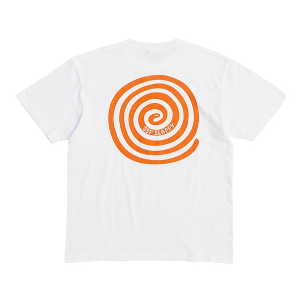 【SSP SLAPPY】夏のうず巻きTEE white/orange エスエスピー スラッピー Tシャツ スケートボード スケボー SKATEBOARD