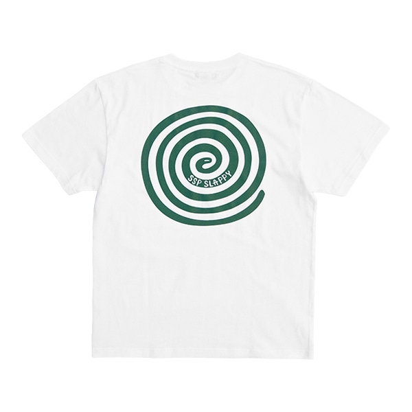 【SSP SLAPPY】夏のうず巻きTEE white/green エスエスピー スラッピー Tシャツ スケートボード スケボー SKATEBOARD