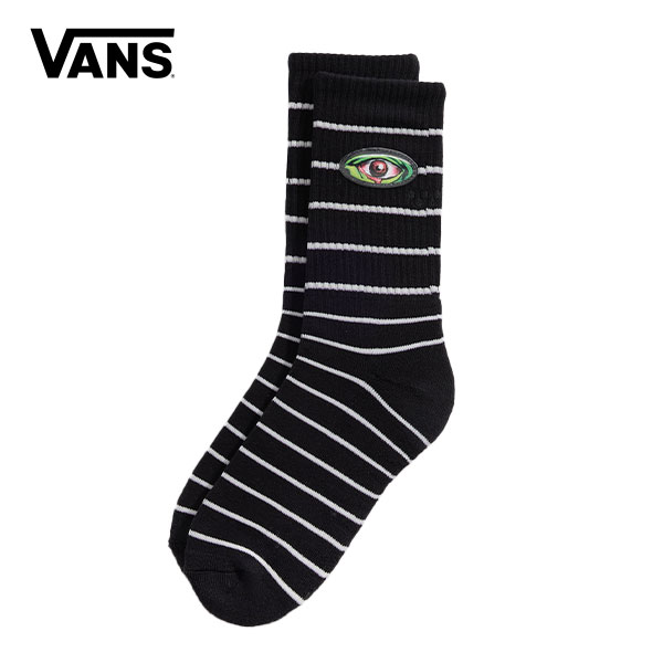 【VANS】 WRECKPACK EYE CREW black　バンズ シューズ 靴下 ソックス スケートボード スケボー  SKATEBOARD