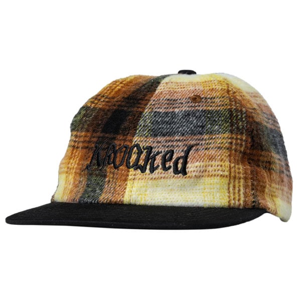 【KROOKED】DOUBLE OK SCRIPT SNAPBACK CAP flannel/black クルキット キャップ 帽子 スケートボード スケボー SKATEBOARD