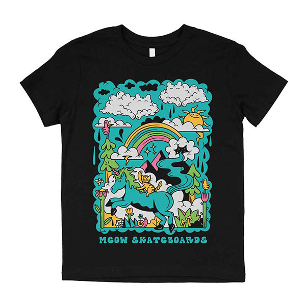 【MEOW】DREAM YOUTH TEE KIDS Black ミャオ スケートボード TEE スケートボード スケボー SKATEBOARD
