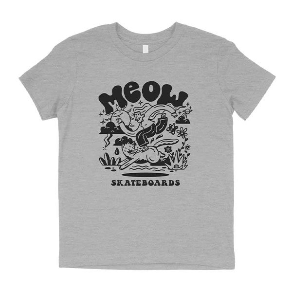 【MEOW】HEDDY YOUTH TEE KIDS HEATHER GREY ミャオ スケートボード TEE スケートボード スケボー SKATEBOARD