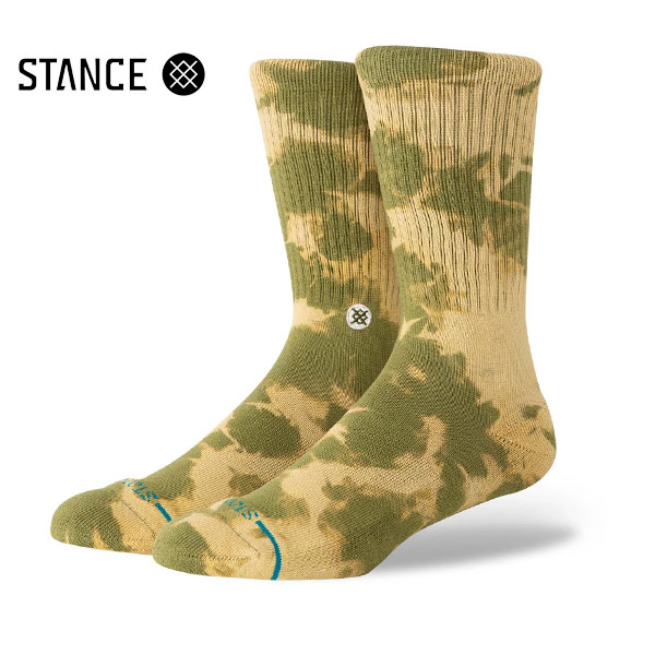 【STANCE】SPOTTY DYE CREW Olive スタンス 靴下 スケートボード スケボー SKATEBOARD