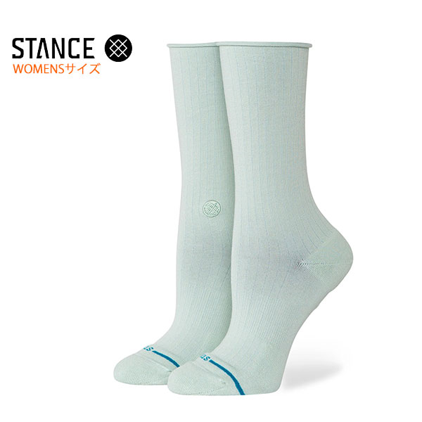 【STANCE】ROLLED SOLID CREW Paleblue スタンス 靴下 ウィメンズ スケートボード スケボー SKATEBOARD