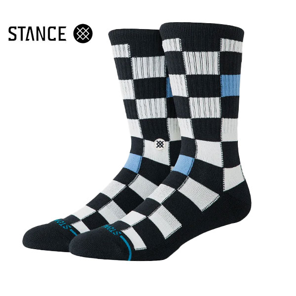 【STANCE】CHEF CHECK CREW Black スタンス 靴下 スケートボード スケボー SKATEBOARD