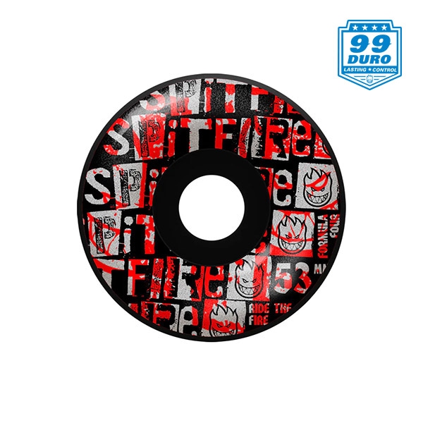 【SPITFIRE】F4 RANSOM RADIAL 99DU BLACK 53mm スピット ファイアー フォーミュラ フォー ウィール クラシック パーツ WHEEL  スケートボード スケボー SKATEBOARD