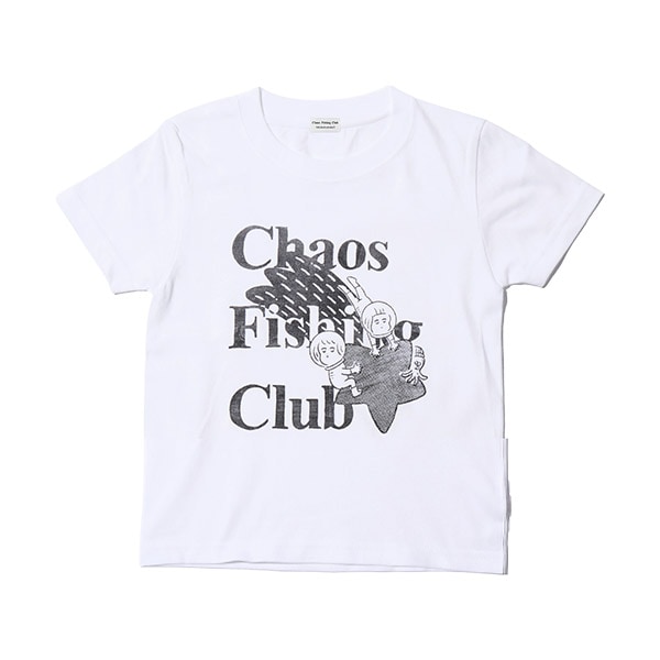 Chaos Fishing Club】KIDS SHOOTING STAR CREW T-SHIRT white カオス