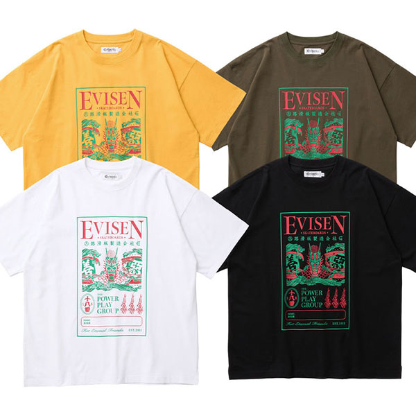 【Evisen】DRAGON LABEL TEE　エビセン Tシャツ スケートボード スケボー SKATEBOARD
