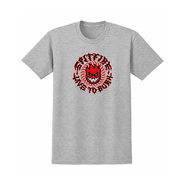 【SPITFIRE】DEATHMASK CLASSIC S/S TEE heather grey　スピットファイアー Tシャツ 半袖 スケートボード スケボー SKATEBOARD