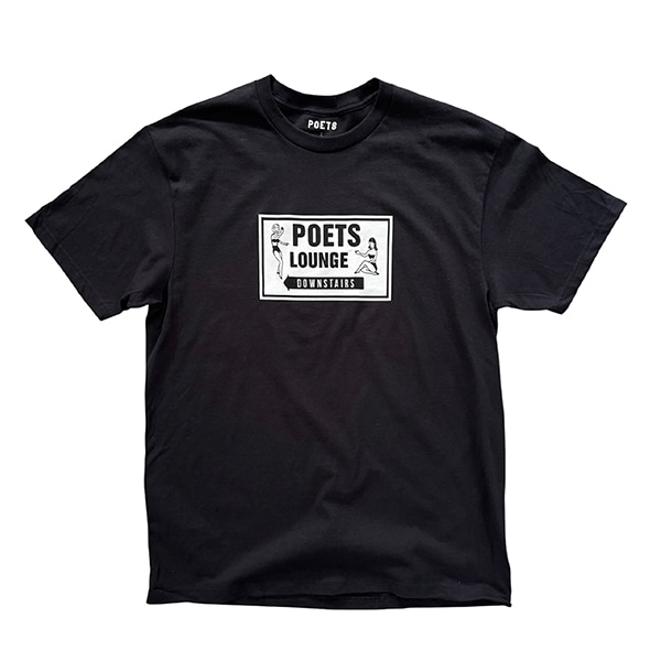 【POETS】LOUNGE T-SHIRT black ポエッツ Tシャツ スケートボード スケボー SKATEBOARD