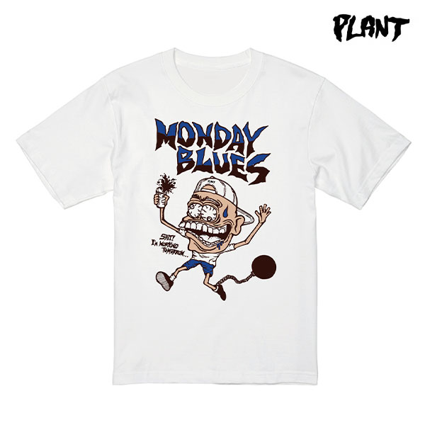 【PLANT】MONDAY BLUES TEE WHITE プラント TEE 半袖 スケートボード スケボー SKATEBOARD