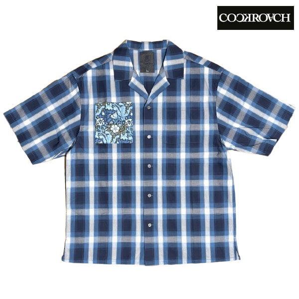 【COCKROACH】FLOWER POCKET SHIRT Blue コックローチ Tシャツ スケートボード スケボー SKATEBOARD