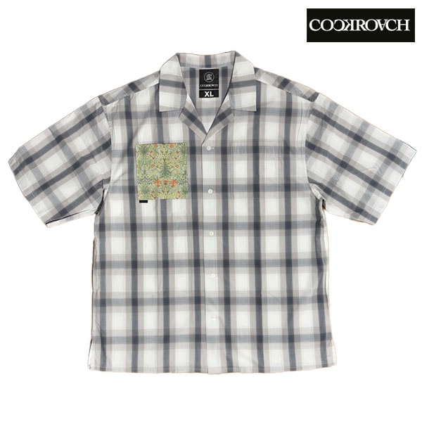 【COCKROACH】FLOWER POCKET SHIRT Grey コックローチ Tシャツ スケートボード スケボー SKATEBOARD