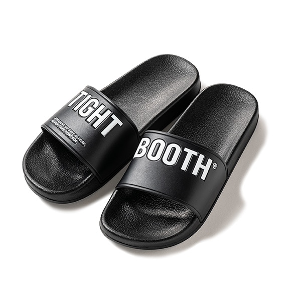 【TIGHTBOOTH】BIG LABEL SLIDE SANDAL black　タイトブース サンダル スケートボード スケボー SKATEBOARD
