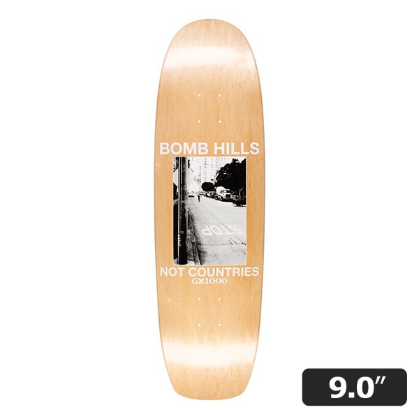 【GX1000】BOMB HILLS NOT COUNTRIES CRUISER 9.0インチ　ジーエックス スケートボード スケボー デッキ  SKATEBOARD DECK