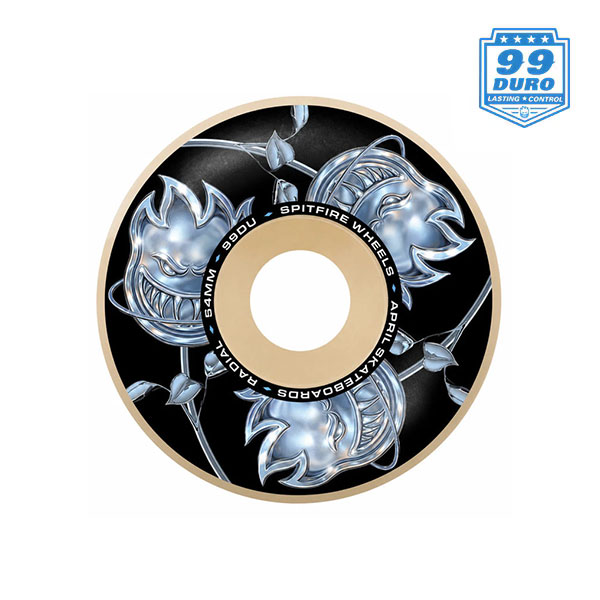 【SPITFIRE】F4 CHROME ROSE BIGHEAD NATURAL RADIAL 99DU 54mm スピット ファイアー フォーミュラ フォー ウィール クラシック パーツ WHEEL  スケートボード スケボー SKATEBOARD