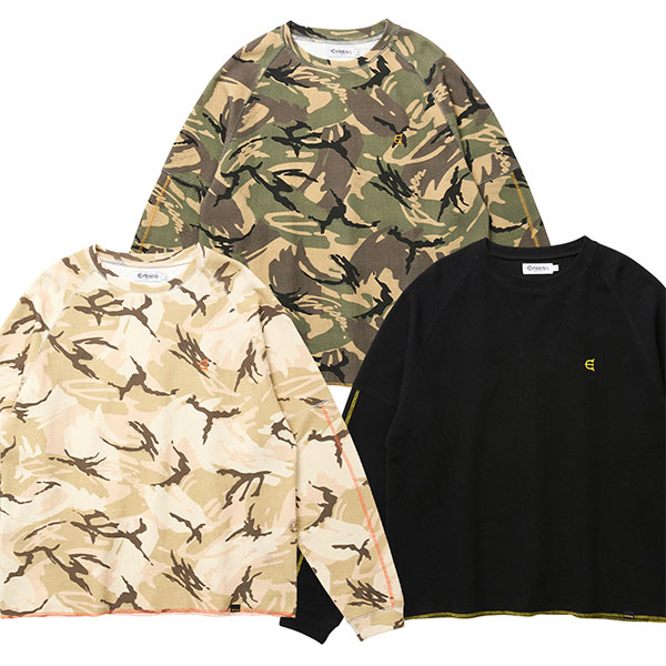 【Evisen】WOODLAND THERMAL LS TEE CAMO / SAND CAMO / BLACK エビセン Tシャツ スケートボード スケボー SKATEBOARD
