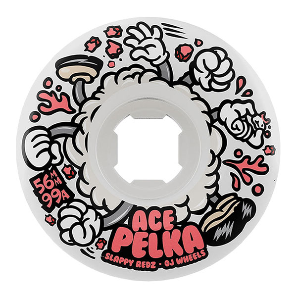 【OJ wheels】ACE PELKA SLAPPY REDZ2 ELITE CHUBBIES WHITE 56mm 99A オージェイ ウィール ハード スケートボード スケボー SKATEBOARD