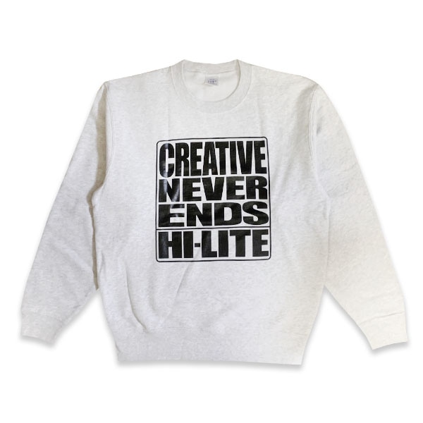 【hi-lite】CREATIVE NEVER ENDS SWEAT ash ハイライト トレーナー クルーネック スケートボード スケボー SKATEBOARD