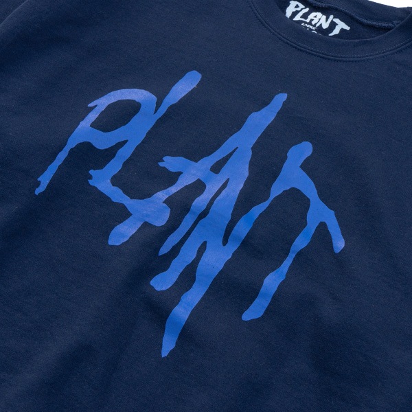 【PLANT】PLANT SCRIPT SWEAT SHITS navy　プラント スェットシャツ クルーネック トレーナー スケートボード スケボー SKATEBOARD