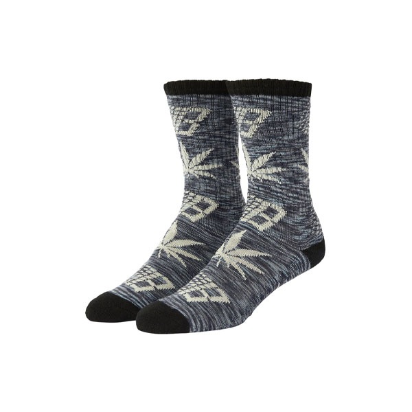 【HUF X BRONZE】PLANTLIFE MARLED SOCKS black ハフ ブロンズ ソックス 靴下 スケートボード スケボー SKATEBOARD